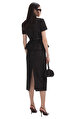 Black Tinsel Boucle Tailored Midi Elbise