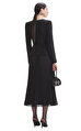 Black Tinsel Boucle Chiffon Midi Elbise