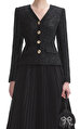 Black Tinsel Boucle Chiffon Midi Elbise