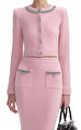Pink Embellished Knit Midi Etek