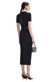 Navy Embellished Knit Midi Etek