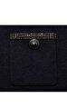 Navy Embellished Knit Midi Etek