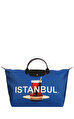 Longchamp Le Pliage du Monde İstanbul Mavi Seyahat Çantası L