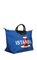 Longchamp Le Pliage du Monde İstanbul Mavi Seyahat Çantası L