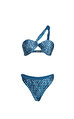 Magic Fish Tek Omuzlu Bikini Nikel Mavi