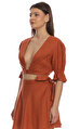 Lila Mie Kiremit Rengi Crop Top
