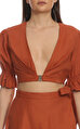 Lila Mie Kiremit Rengi Crop Top