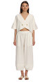 Lila Mie Beyaz Crop Top