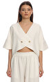 Lila Mie Beyaz Crop Top