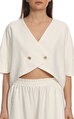 Lila Mie Beyaz Crop Top