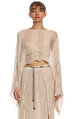 Sherbet Design  Krem Rengi  Crop Top