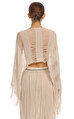 Sherbet Design  Krem Rengi  Crop Top