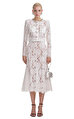 White Lace Embellished Midi Elbise