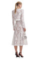 White Lace Embellished Midi Elbise