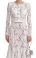 White Lace Embellished Midi Elbise