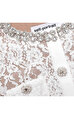 White Lace Embellished Midi Elbise