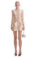 Pearl Trim Sequin Mini Elbise
