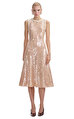 Sequin Pearl Trim Midi Elbise