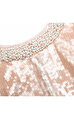 Sequin Pearl Trim Midi Elbise