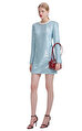 Blue Sequin Mini Elbise