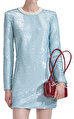 Blue Sequin Mini Elbise