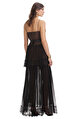 Black Dot Mesh Tiered Maxi Elbise
