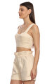 Feel The Lotus Bej Crop Top