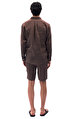 Portufin ii Single Pleated Linen Short Brown Şort