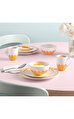 Fleur Soleil Turuncu Porselen Pasta Tabağı 21 cm