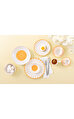 Fleur Soleil Turuncu Porselen Pasta Tabağı 21 cm