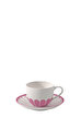 Fleur Cassis Pembe Porselen Kahve ve Çay Fincanı