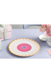 Fleur Couleur Renkli Porselen Servis Tabağı 32 cm