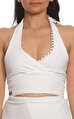 Sherbet Design Beyaz Crop Top