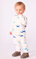 Balina Baskılı Pamuklu Bebek Sweatshirt ve Pantolon Takım