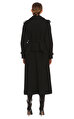 Qupra Siyah Trençkot