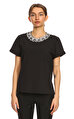 Kadın Necklace Shrunken Tee Siyah T-Shirt