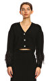 Kadın Bria Feather Cardigan Siyah Hırka