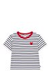 Kısa Kollu Çizgili Pamuklu Çocuk Tişört