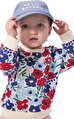 Çiçek Baskılı Pamuklu Kapüşonlu Bebek Sweatshirt