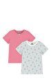 Çiçek Baskılı Kısa Kollu Pamuklu Çocuk Tişört Set 3' lü
