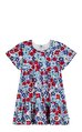 Çiçek Baskılı Kısa Kollu Pamuklu Çocuk Elbise
