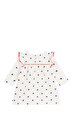 Puantiye Desenli Uzun Kollu Pamuklu Bebek Elbise