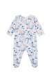 Arka Açılı Çiçek Desenli Polar Bebek Tulum Pijama