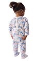 Arka Açılı Çiçek Desenli Polar Bebek Tulum Pijama