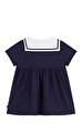 Denizci Yakalı Düz Kısa Kollu Pamuklu Bebek Elbise