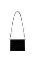 Siyah Mini Kapaklı Vegan Deri Çapraz Askılı Çanta